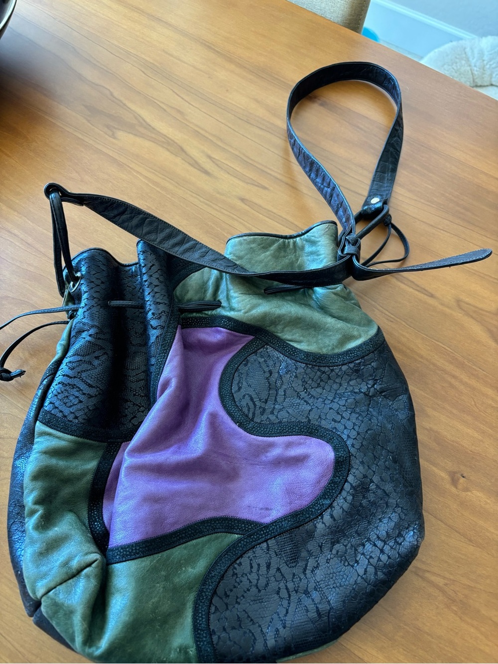 Vtg Sharif abstract print crossbody hobo bag Stunning! - Picture 2 of 13